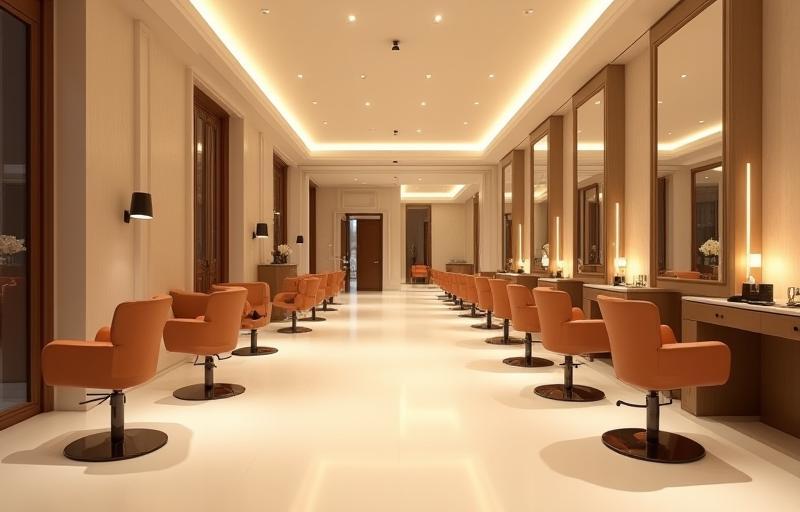 Elegant interior of L'Art de la Coiffure salon in Lyon